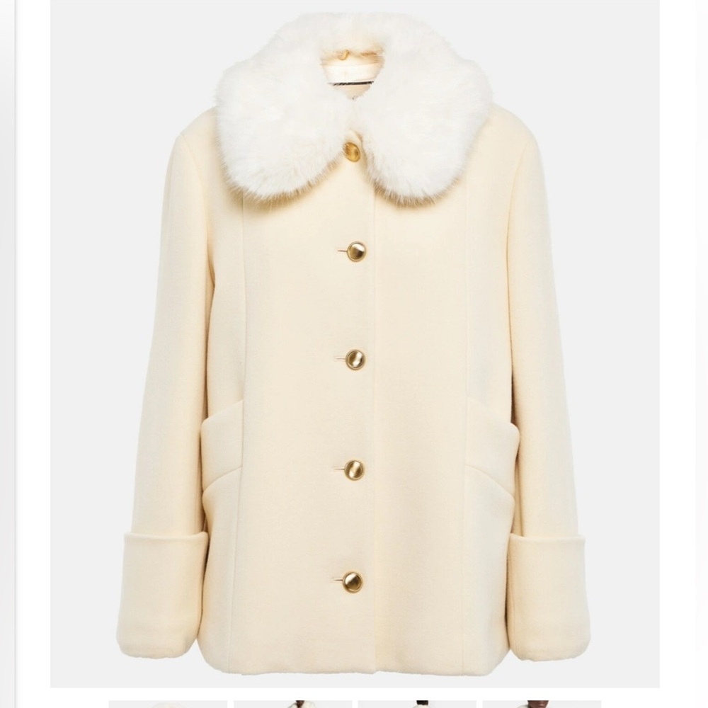 GUCCI faux fur trimmed wool jacket